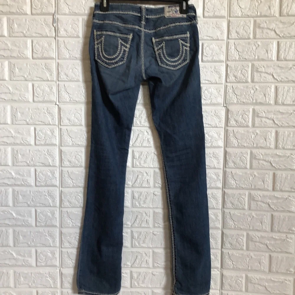 True Religion straight low‎ waist nat mega T jeans size 25 tall